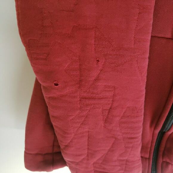 Nike Full Zip Hooded Pocket Sweatshirt Womens Small Red 0433 - Picture 9 of 12